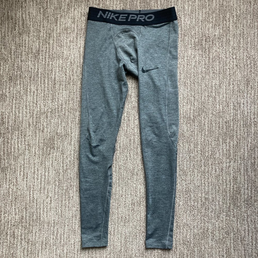 Men's Small Nike Pro Dri Fit Compression Pants Tights Gray